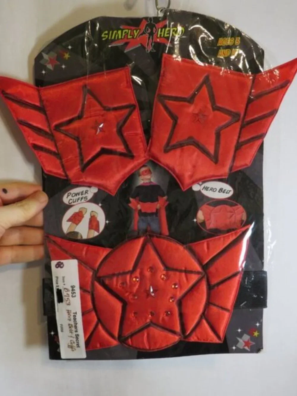 Kids Superhero Costume Set Red Hero Belt & Power Cuffs Ages 3-6 NIP 3 Pc